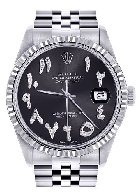 rolex datejust 36 arabic numerals blackdial|Rolex Datejust 36 oystersteel.